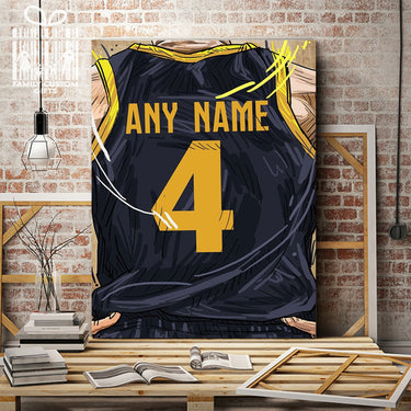 Indiana Jersey Custom Canvas Print Wall Art for Boy Girl Men Women Basketball Personalized Canvas Art